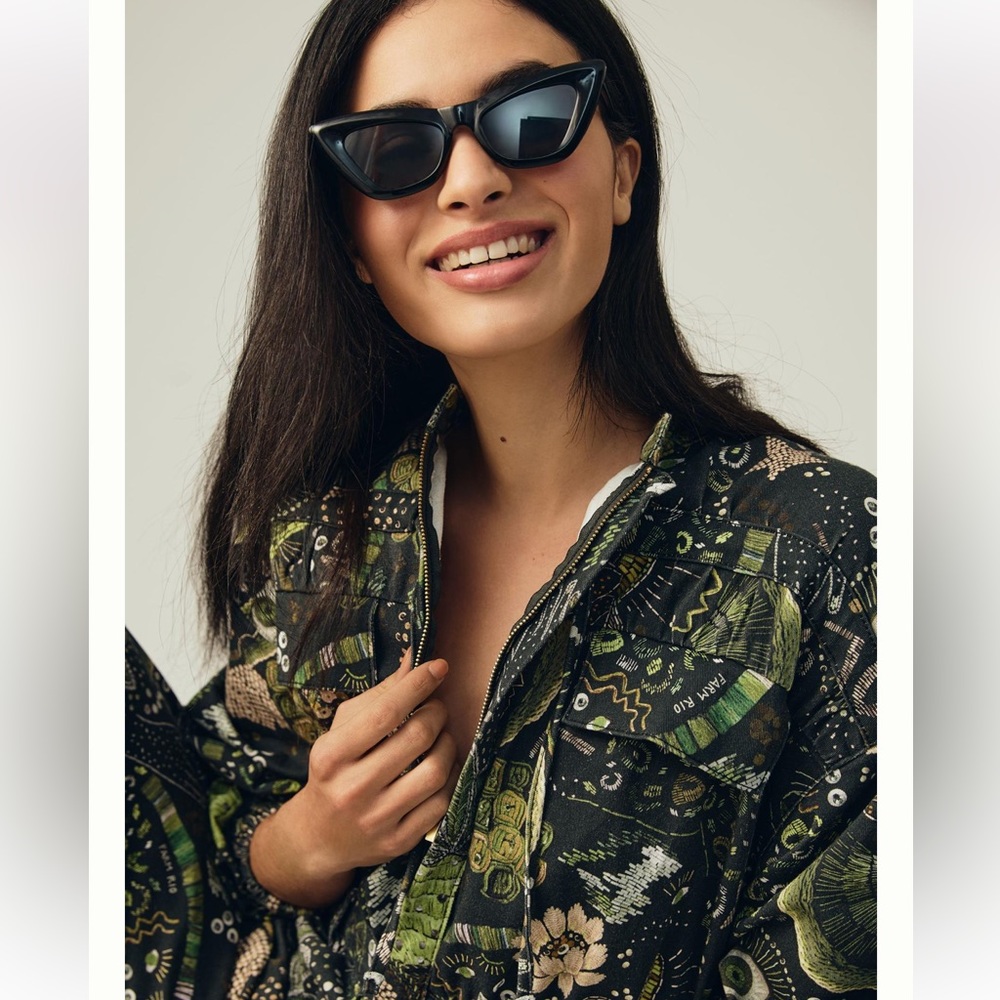FARM Rio Black & Green Printed Long-Sleeve Jumpsuit - Picture 4 of 10